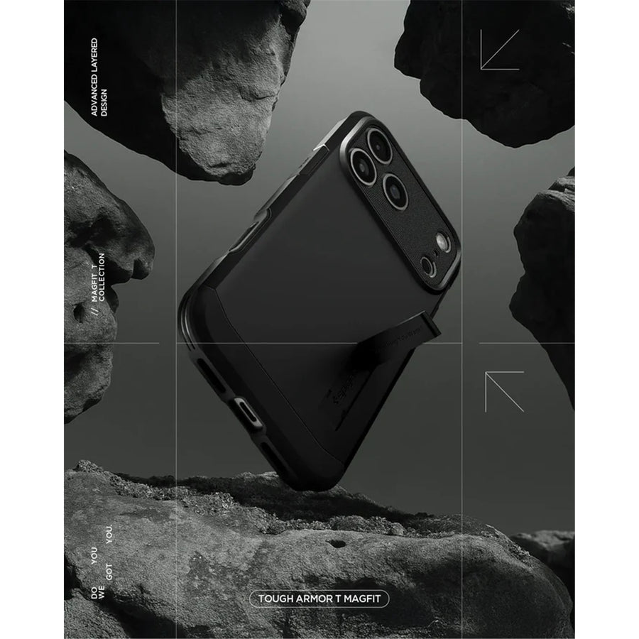 Spigen iPhone 17 Pro Max (6.9") Tough Armor  Magfit Case - Black