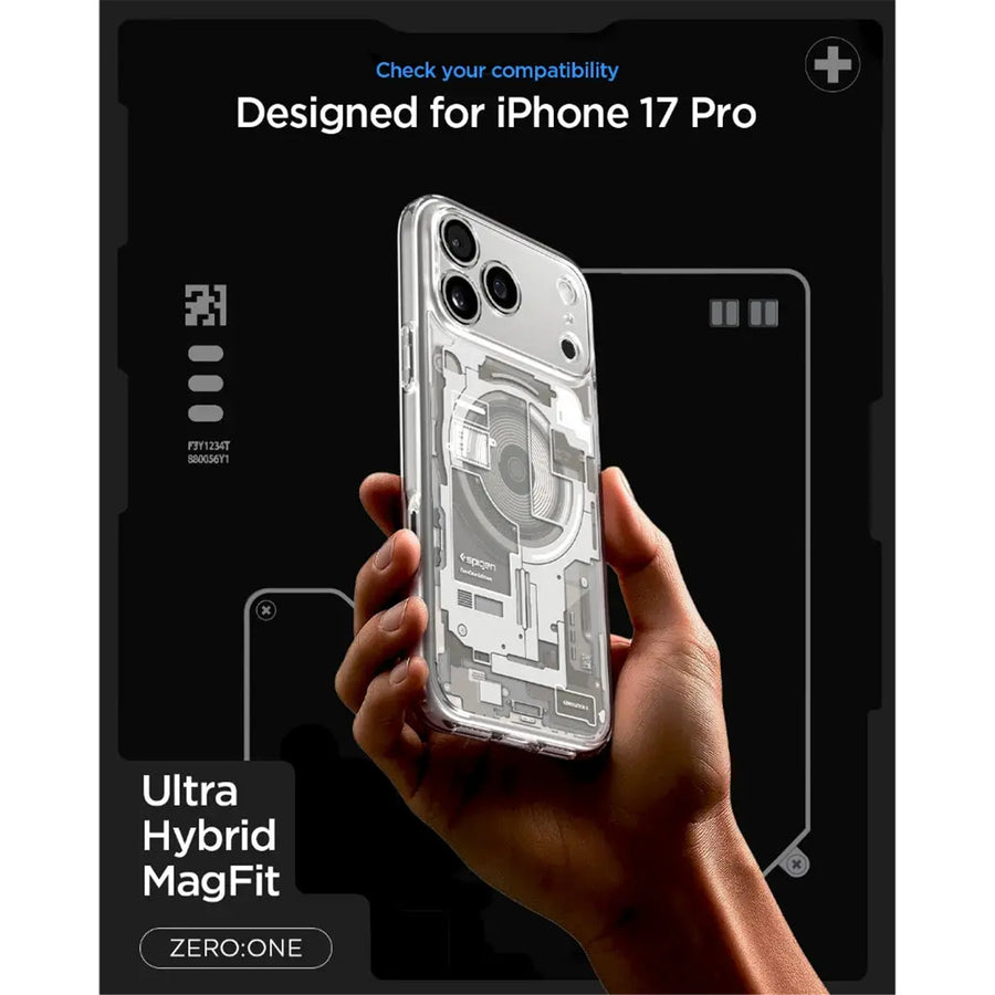 Spigen iPhone 17 Pro (6.3") Ultra Hybrid ZeroOne  MagFit Case - Crystal Clear