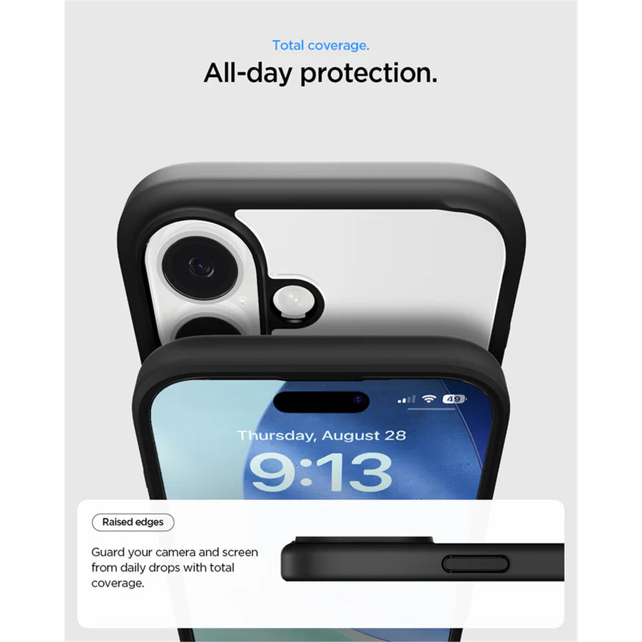 Spigen iPhone 17 (6.3") Ultra Hybrid  Case - Clear / Matte Black