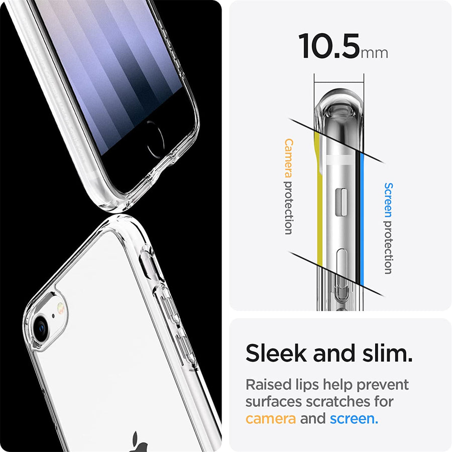 Spigen iPhone SE (3rd / 2nd Gen) / 8 / 7 Ultra Hybrid 2  Case - Crystal Clear