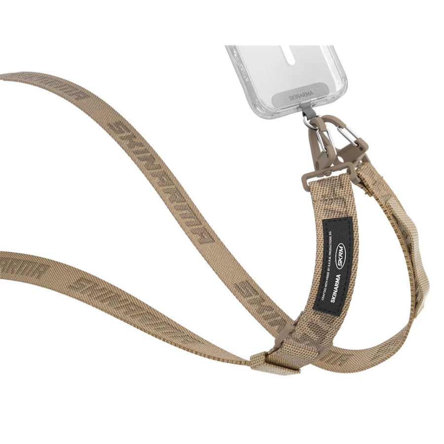 skinarma Scout XE Universal Nylon Lanyard - Khaki (Phone Case Sold Separately) - Adjustable Lanyard - 2.54cm Width