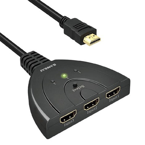 Sansai HDM-3010S 3 Ports HDMI Switcher 3 Way HDMI Switch 1080p, 3D, Ultra HD/ 4K with high resolutions