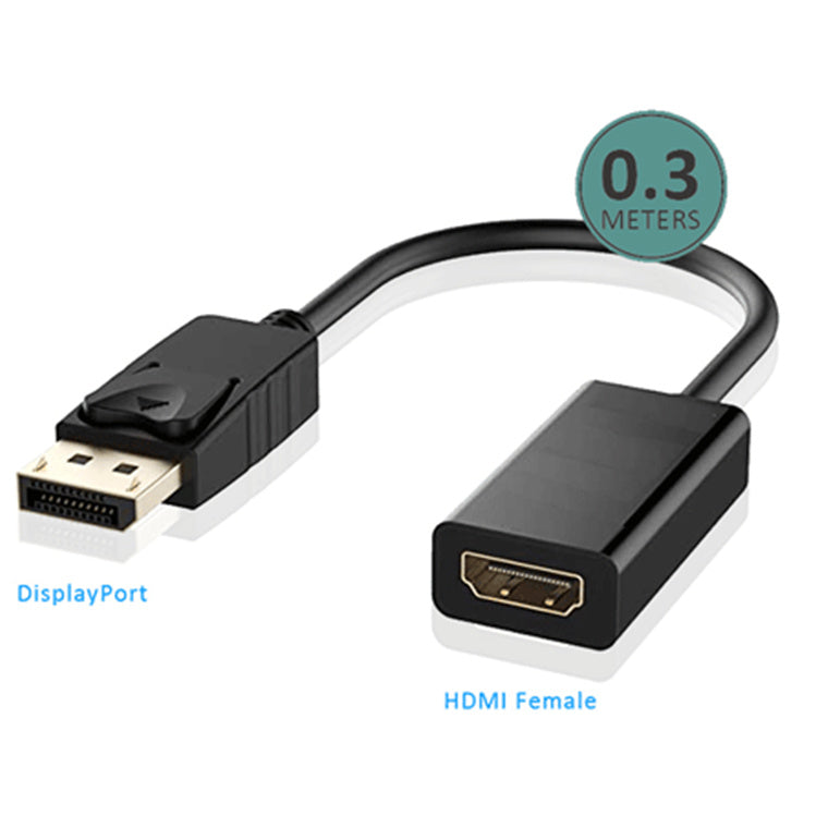 Sansai HDM-DP033 DP to HDMI(F) Adaptor, 0.3m