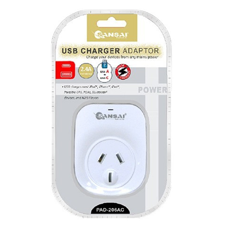 Sansai PAD-206AC USB-C + A Wall Charger, 2.4A