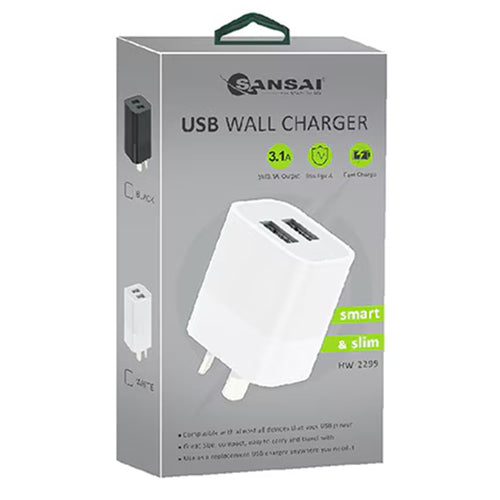 Sansai HW-2299 2 x USB A Charger, 3.1A