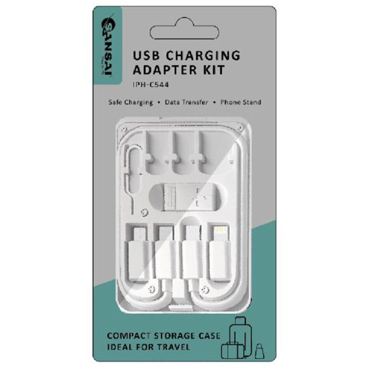 Sansai IPH-C544 USB Charging Adaptor Kit USB-C to Lightning, USB-C to Micro USB A,  USB-C to USB-A Adaptor