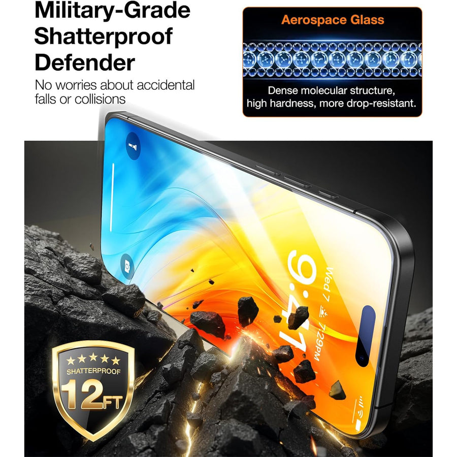 Torras iPhone 15 Pro (6.1")   Premium Tempered Glass Screen Protector - Clear