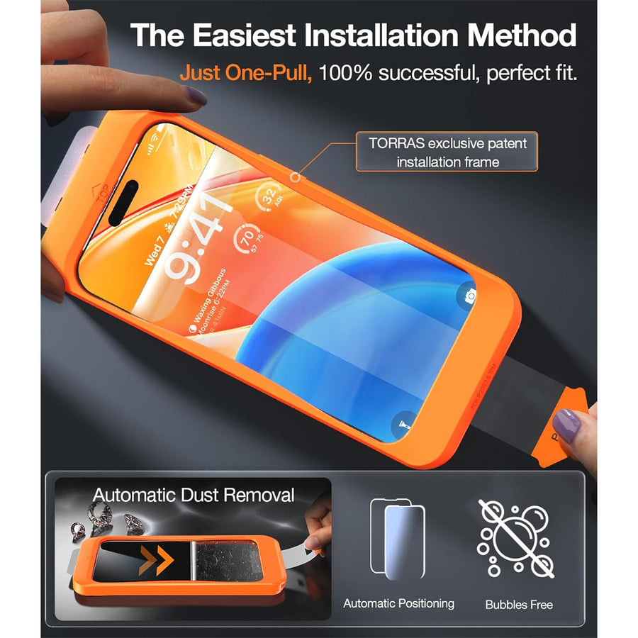 Torras iPhone 15 Pro (6.1")   Premium Tempered Glass Screen Protector - Clear