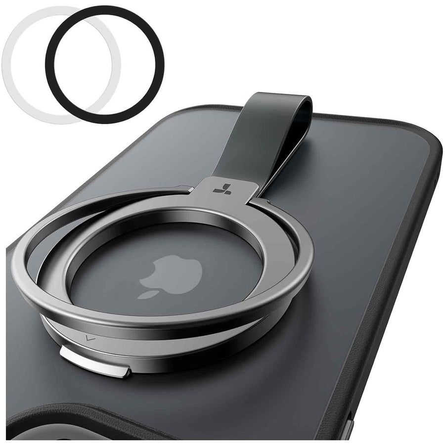 Torras OmniRing Magnetic Phone Grip Holder Kickstand - Black Compatible with iPhone 16/15/14/13/12 series devices & Magsafe Phone Cases