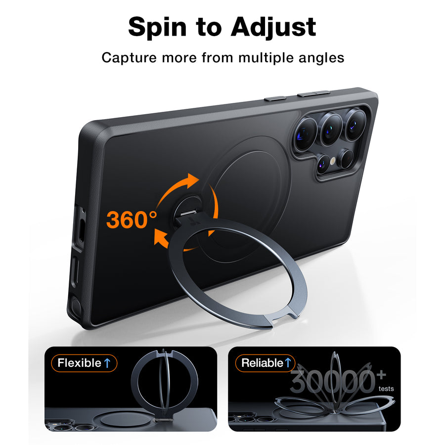 Torras Galaxy S25 Ultra 5G  Ostand Spin Case - Black