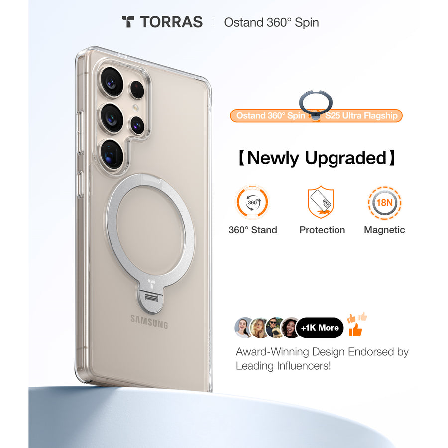 Torras Galaxy S25 Ultra 5G  Ostand Spin Case - Clear