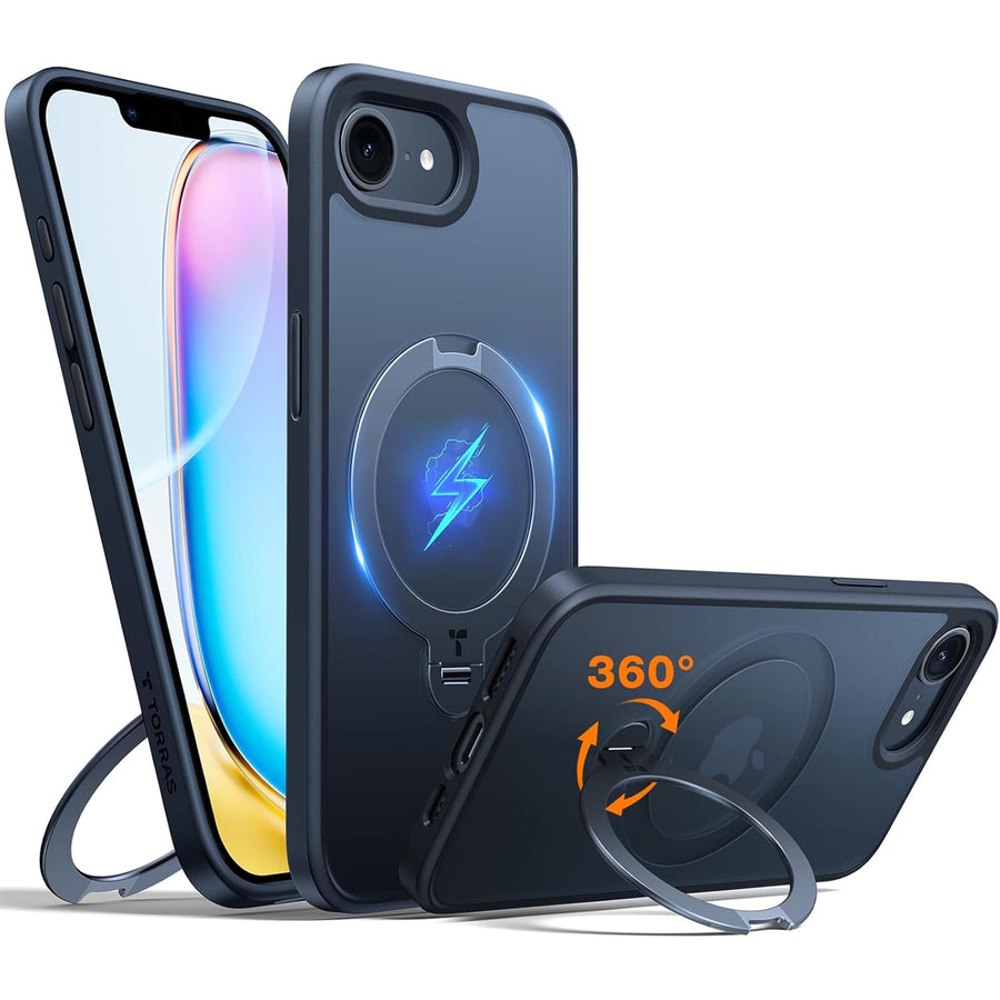 Torras iPhone 17e/16e  Ostand Spin Case - Black