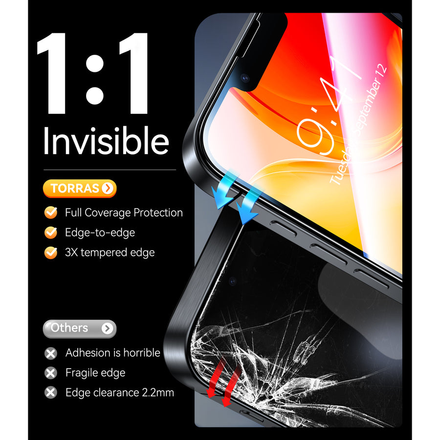 Torras iPhone 17e/16e/14/13/13 Pro   Premium Tempered Glass Screen Protector - Clear