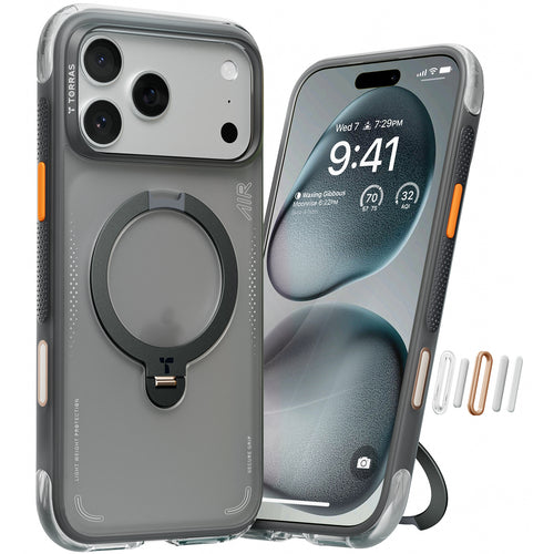 Torras iPhone 17 Pro (6.3") 2025  Ostand Spin Air Case - Black