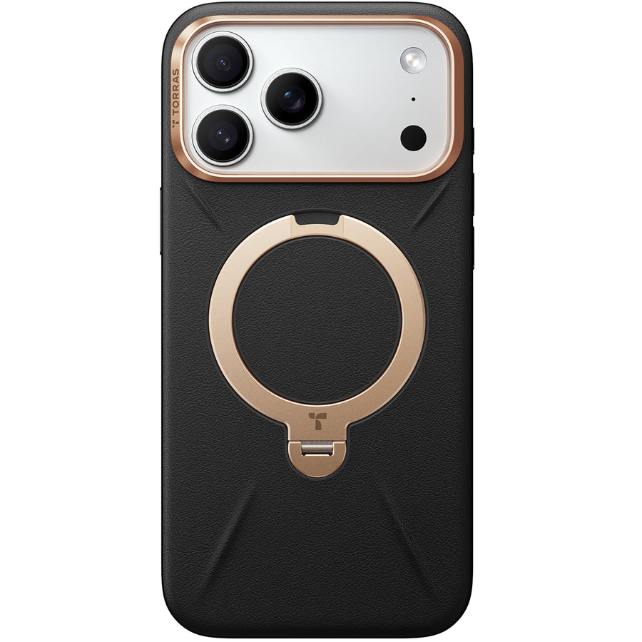 Torras iPhone 17 Pro (6.3") 2025  Ostand Spin VegSkin Case - Black