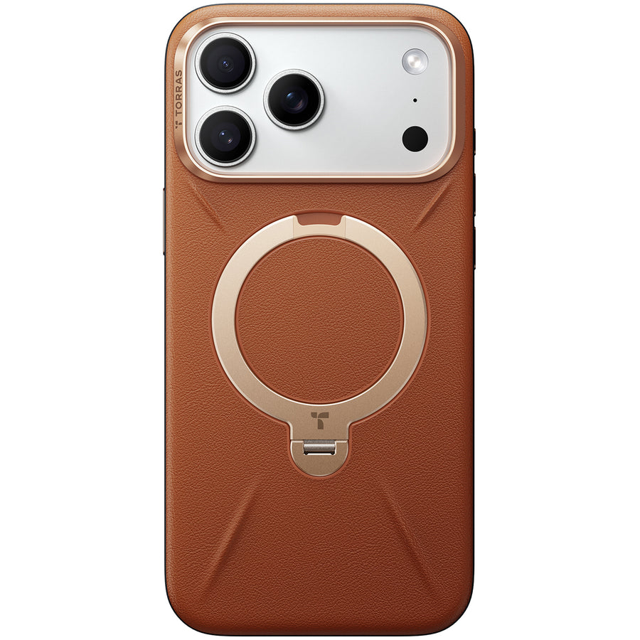 Torras iPhone 17 Pro (6.3") 2025  Ostand Spin VegSkin Case - Brown