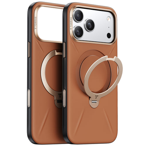 Torras iPhone 17 Pro Max (6.9") 2025  Ostand Spin VegSkin Case - Brown