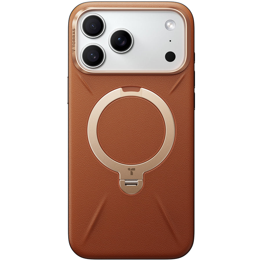 Torras iPhone 17 Pro Max (6.9") 2025  Ostand Spin VegSkin Case - Brown