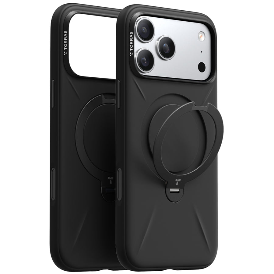 Torras iPhone 17 Pro (6.3") 2025  Ostand Spin Softune Case - Black