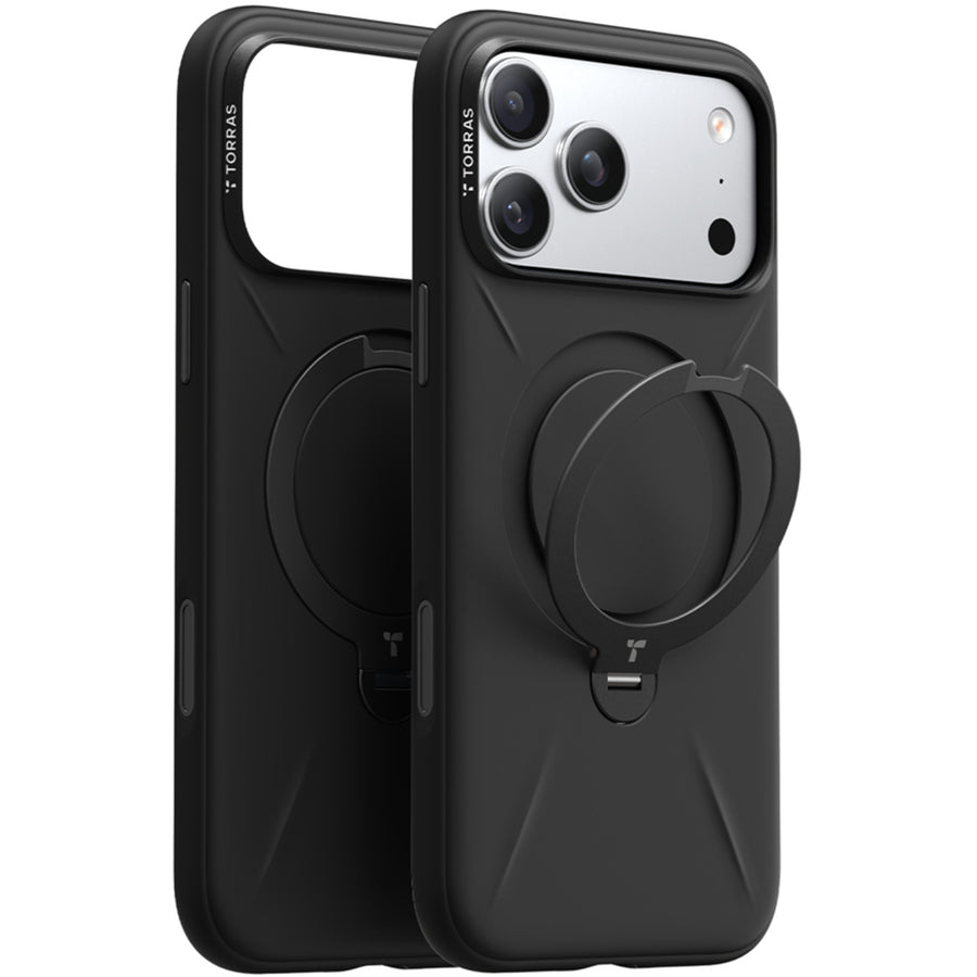 Torras iPhone 17 Pro Max (6.9") 2025  Ostand Spin Softune Case - Black