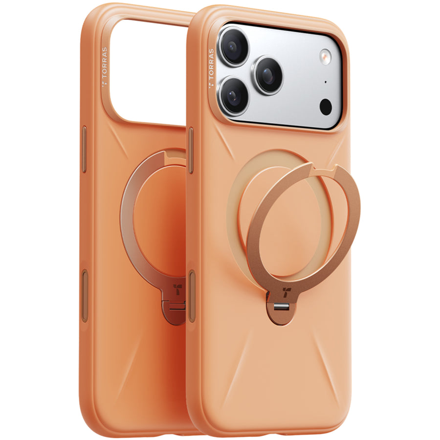 Torras iPhone 17 Pro (6.3") 2025  Ostand Spin Softune Case - Orange