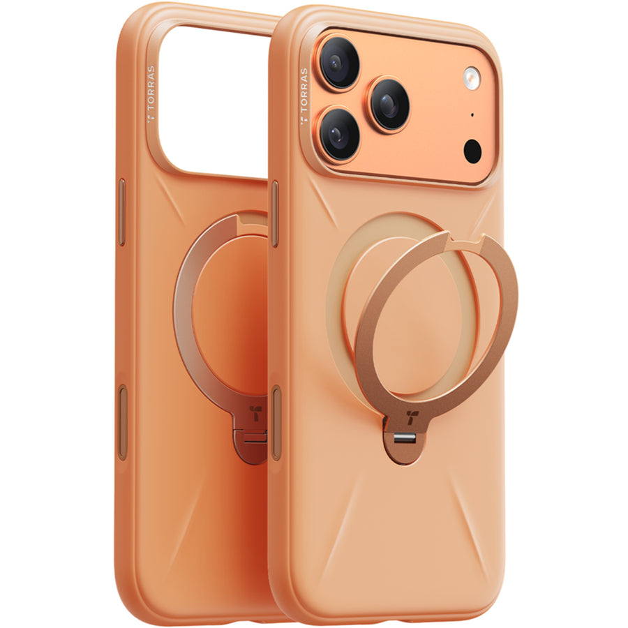 Torras iPhone 17 Pro (6.3") 2025  Ostand Spin Softune Case - Orange
