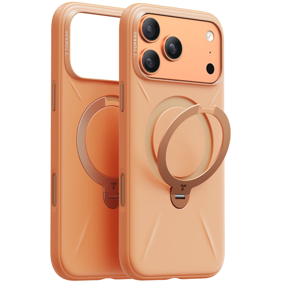 Torras iPhone 17 Pro Max (6.9") 2025  Ostand Spin Softune Case - Orange