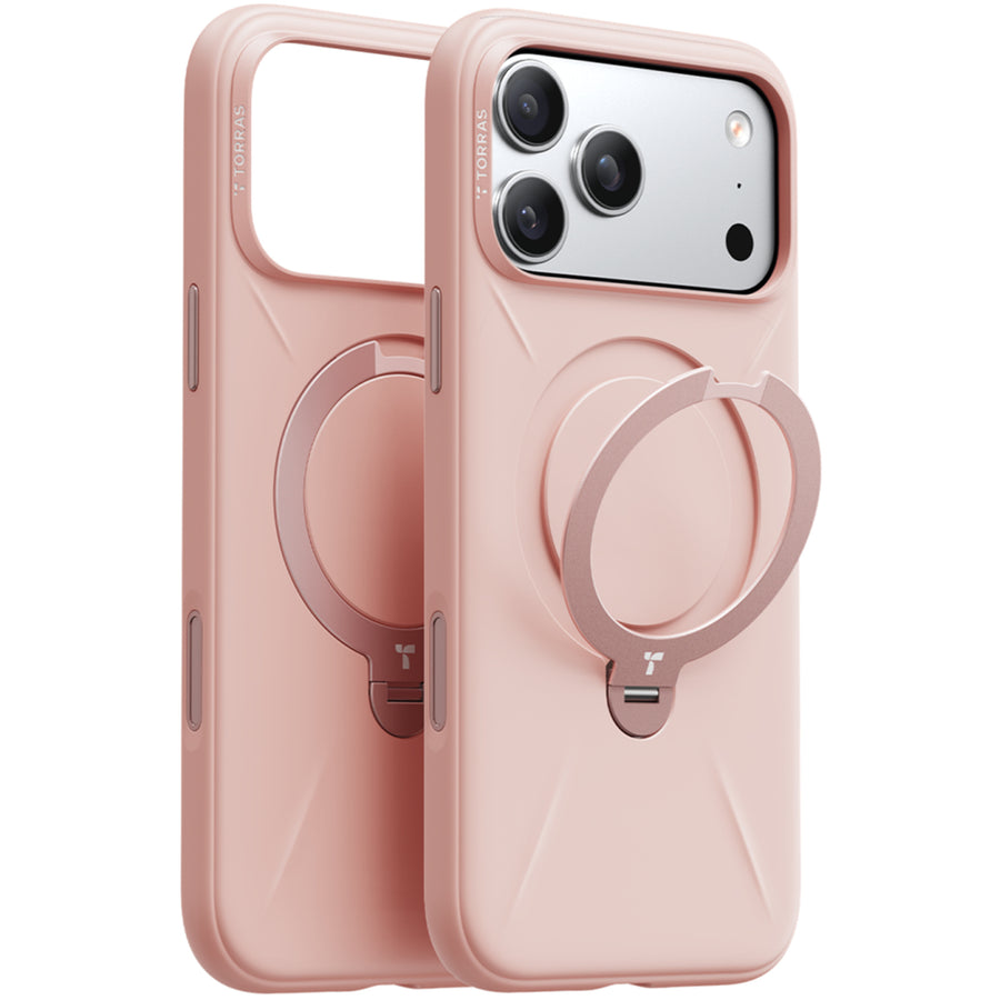Torras iPhone 17 Pro (6.3") 2025  Ostand Spin Softune Case - Pink