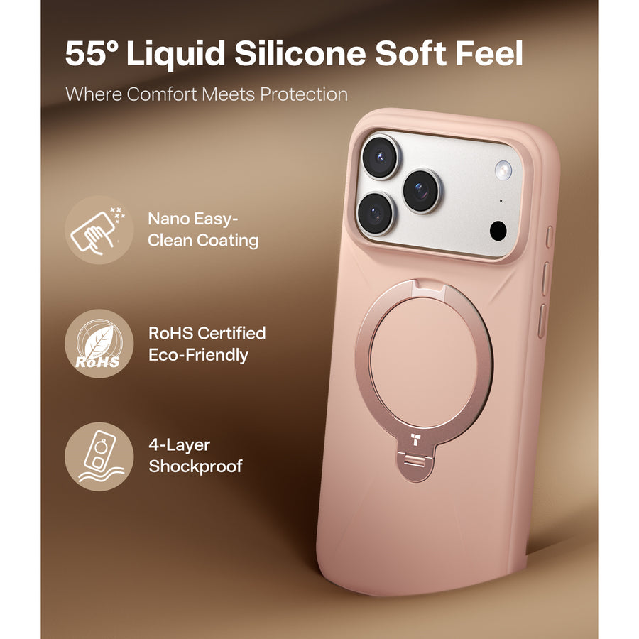 Torras iPhone 17 Pro (6.3") 2025  Ostand Spin Softune Case - Pink