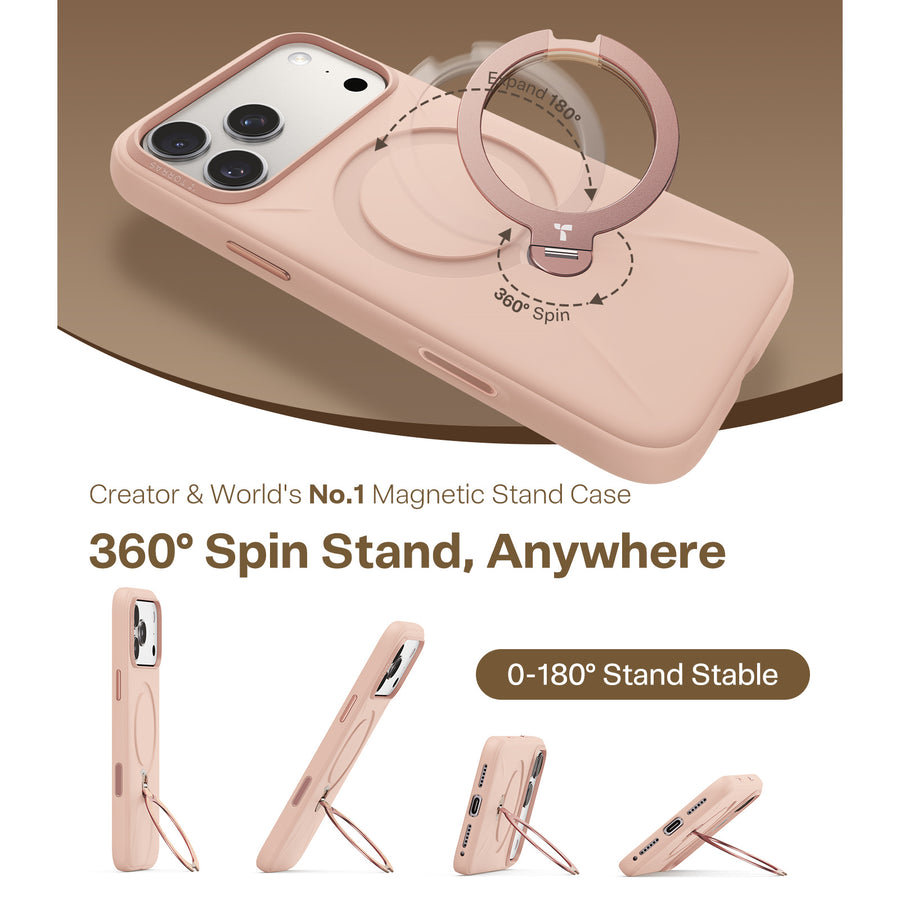 Torras iPhone 17 Pro (6.3") 2025  Ostand Spin Softune Case - Pink