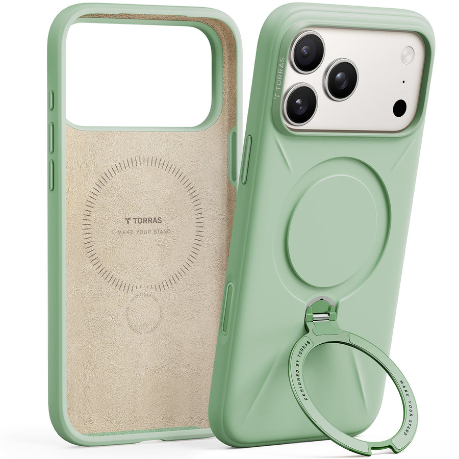 Torras iPhone 17 Pro Max (6.9") 2025  Ostand Spin Softune Case - Green
