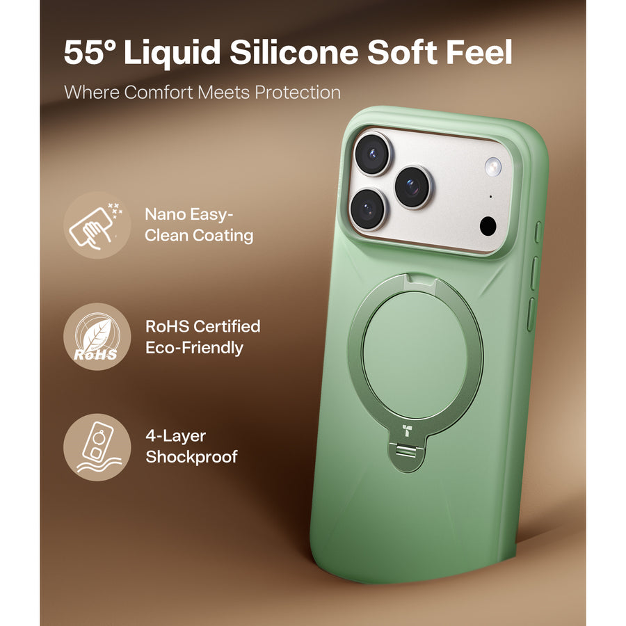 Torras iPhone 17 Pro Max (6.9") 2025  Ostand Spin Softune Case - Green
