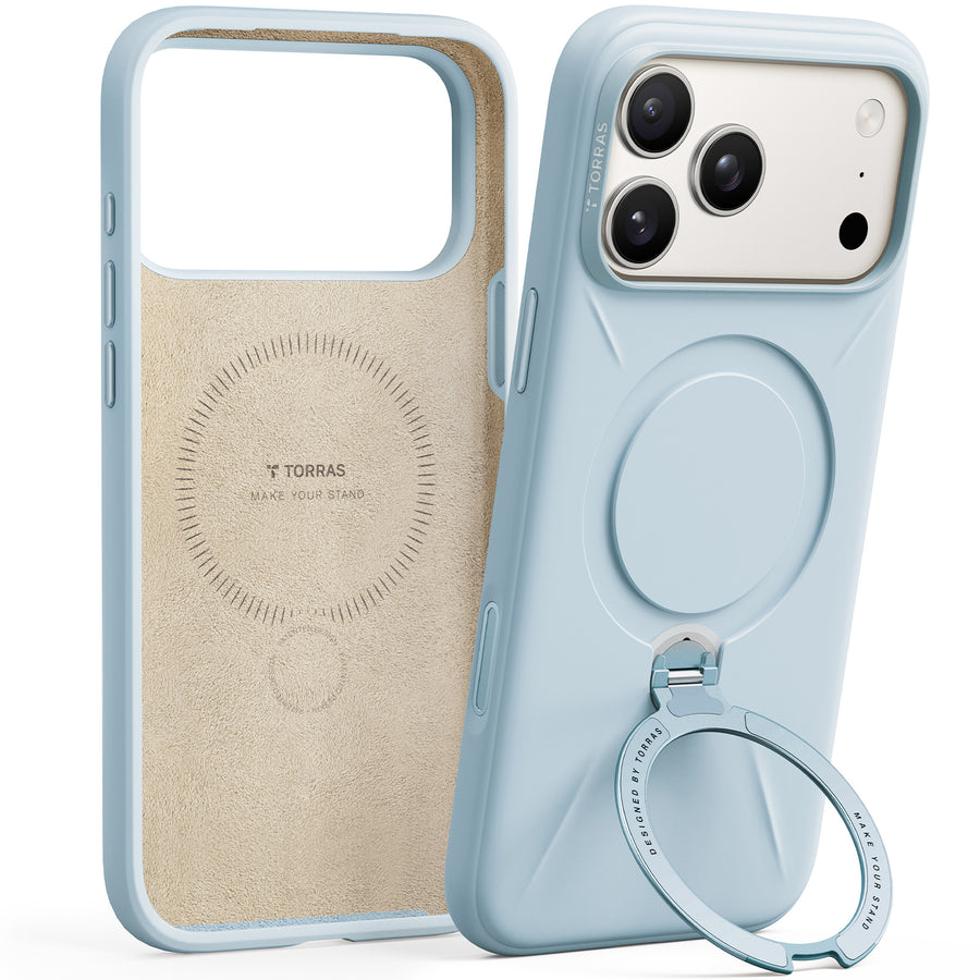 Torras iPhone 17 Pro (6.3") 2025  Ostand Spin Softune Case - Baby Blue