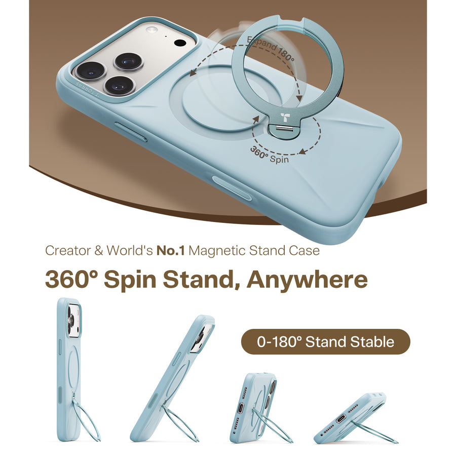 Torras iPhone 17 Pro (6.3") 2025  Ostand Spin Softune Case - Baby Blue