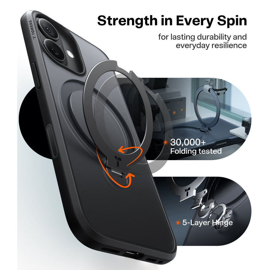 Torras iPhone 17 (6.3") 2025  Ostand Spin Case - Black