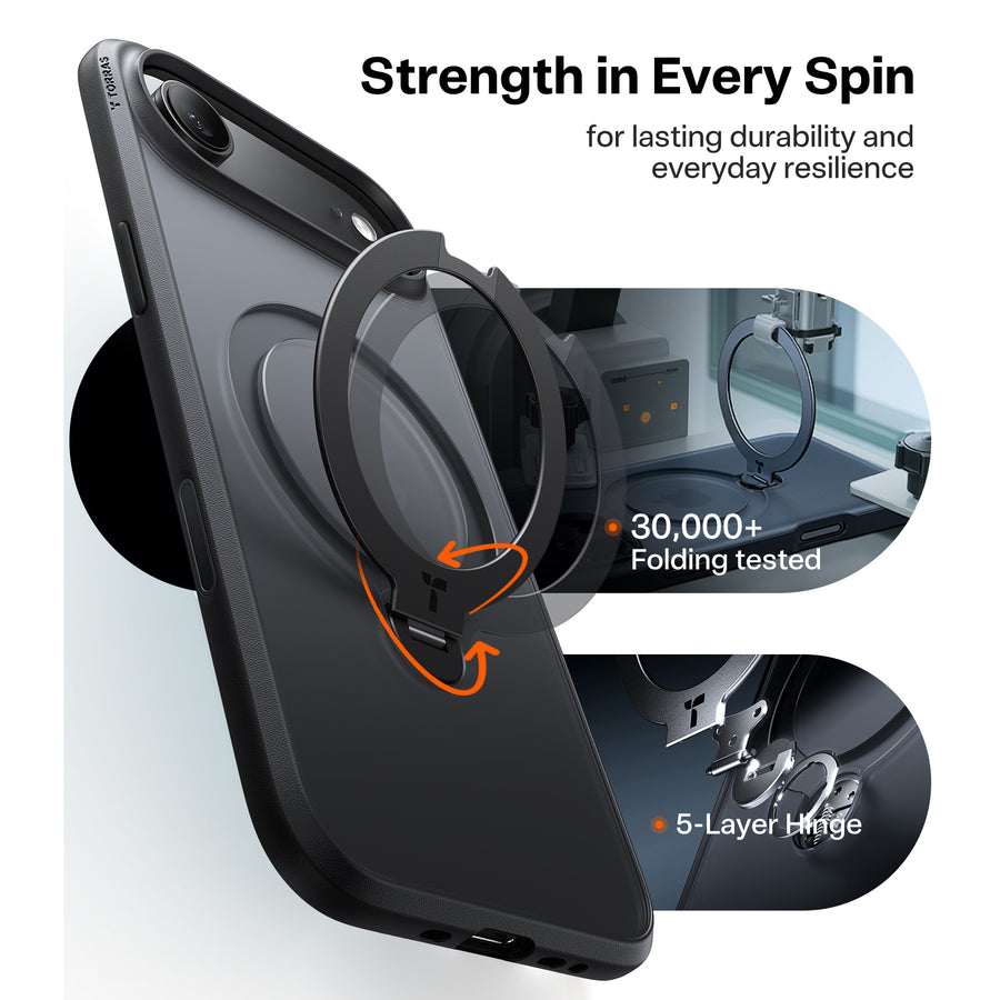 Torras iPhone Air (6.5") 2025  Ostand Spin Case - Black