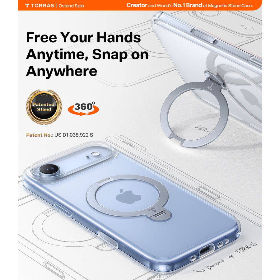 Torras iPhone Air (6.5") 2025  Ostand Spin Case - Clear