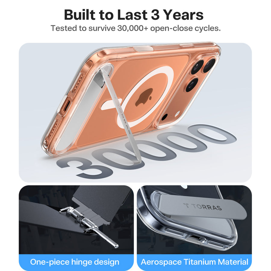 Torras iPhone 17 Pro Max (6.9") 2025  Pstand Case - Clear