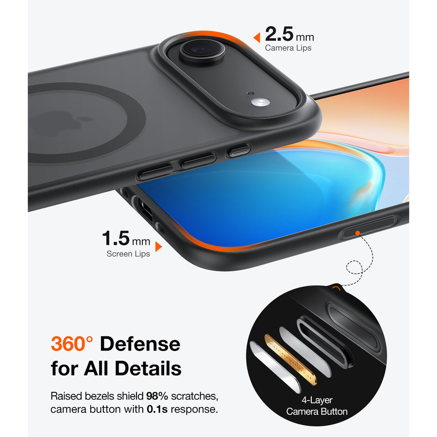 Torras iPhone Air (6.5") 2025  Guardian Magnetic Case - Black