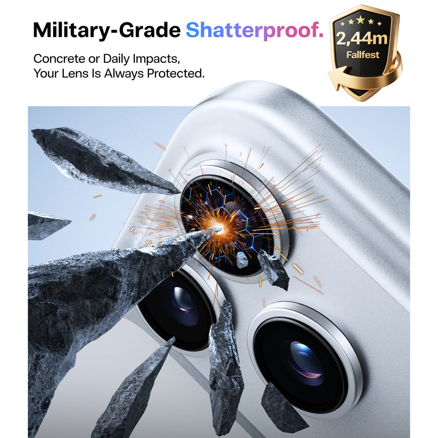 Torras iPhone 17 Pro/17 Pro Max 2025   Camera Lensguard - Sliver