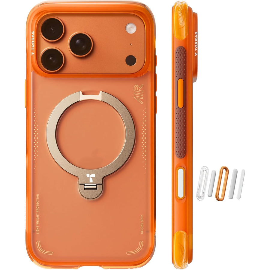 Torras iPhone 17 Pro (6.3") 2025  Ostand Spin Air Case - Orange