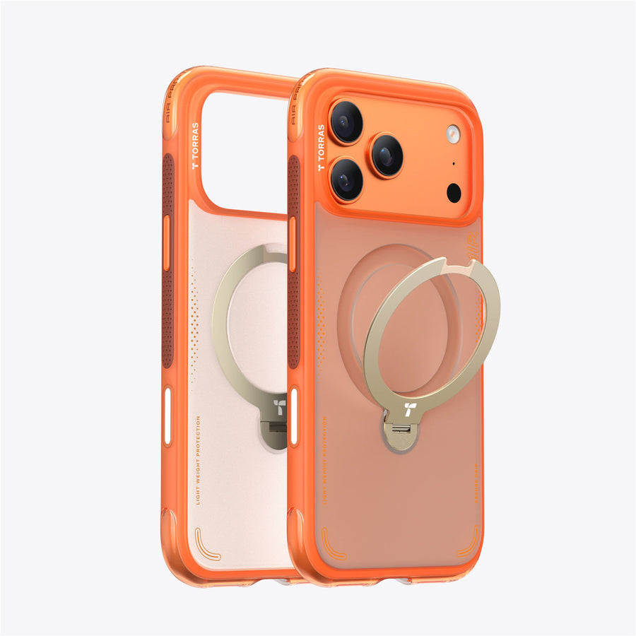 Torras iPhone 17 Pro (6.3") 2025  Ostand Spin Air Case - Orange