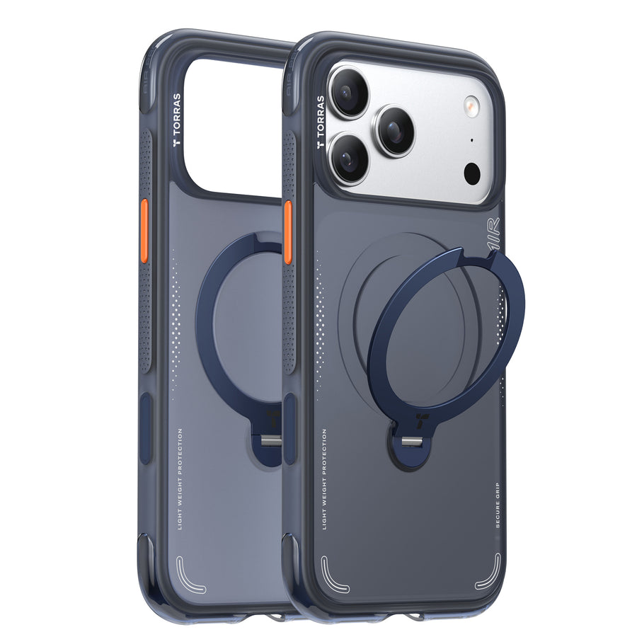 Torras iPhone 17 Pro (6.3") 2025  Ostand Spin Air Case - Navy Blue