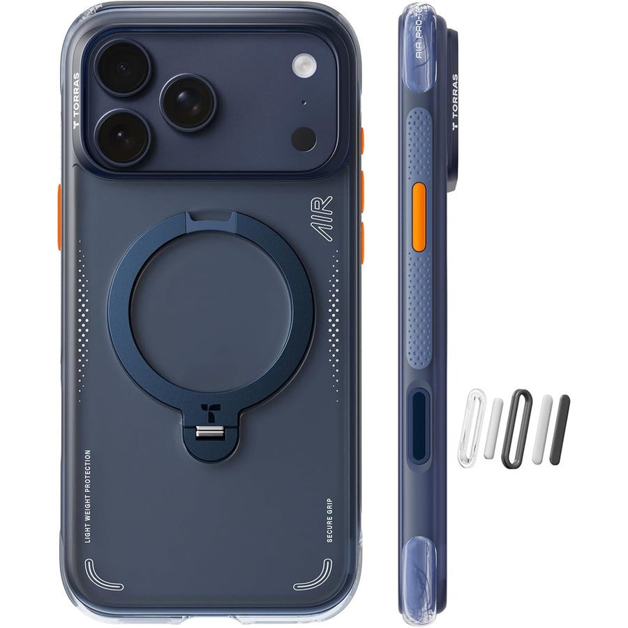 Torras iPhone 17 Pro Max (6.9") 2025  Ostand Spin Air Case - Navy Blue