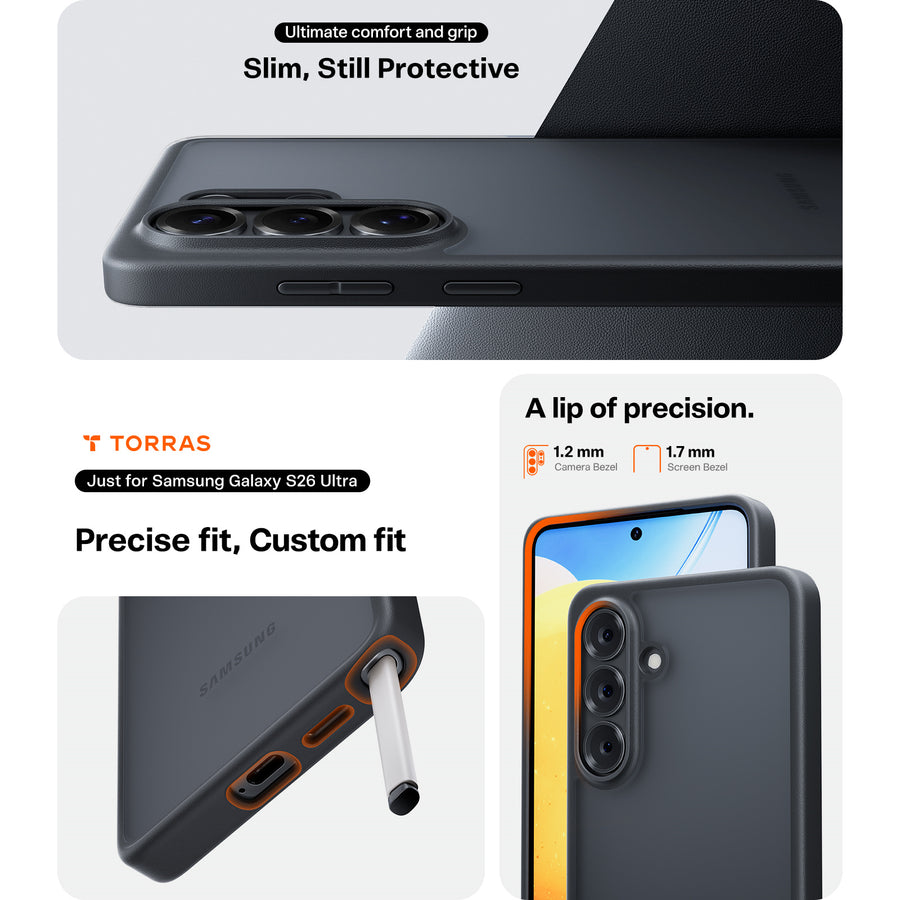 Torras Galaxy S26 Ultra Guardian  Case - Black