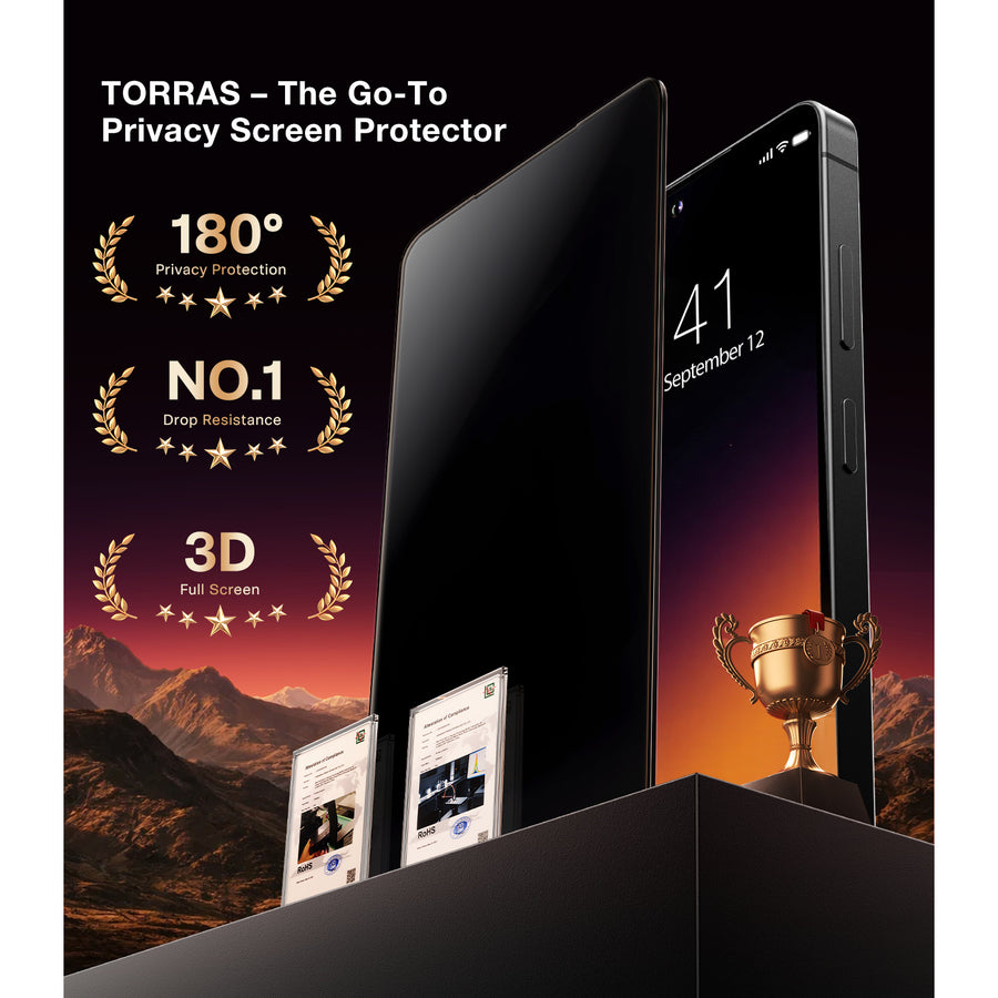 Torras Galaxy S26 Ultra   Premium Tempered Privacy Glass Screen Protector - Black