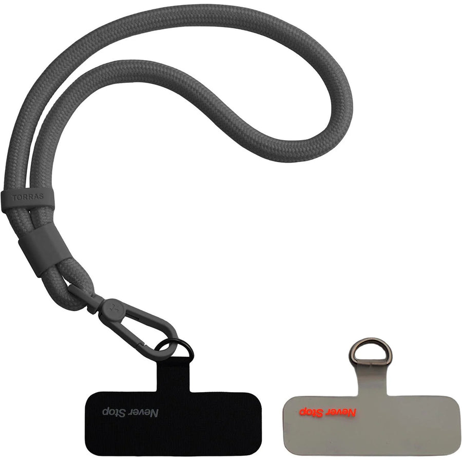 Torras LoopGo Flex Universal Wrist Phone Lanyard - Black - Multi-Function - Adjustable Premium Metal Buckles - Skin-Friendly - Lightweight & Comfortable - Built to Last - Come with 2 Phone Tabs