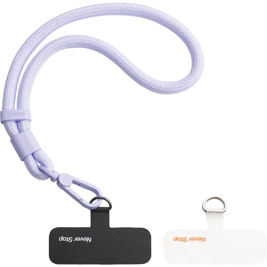 Torras LoopGo Flex Universal Wrist Phone Lanyard - Purple - Multi-Function - Adjustable Premium Metal Buckles - Skin-Friendly - Lightweight & Comfortable - Built to Last - Come with 2 Phone Tabs
