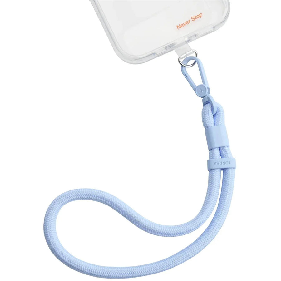 Torras LoopGo Flex Universal Wrist Phone Lanyard - Light Blue - Multi-Function - Adjustable Premium Metal Buckles - Skin-Friendly - Lightweight & Comfortable - Built to Last - Come with 2 Phone Tabs