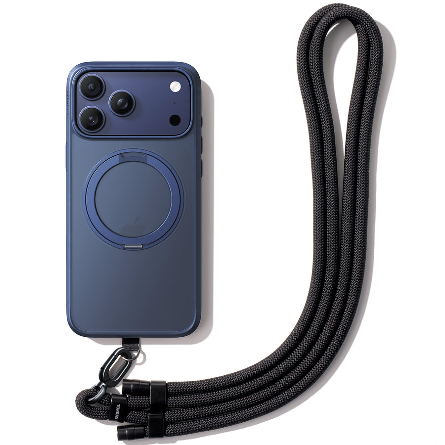Torras LoopGo Flex Universal Crossbody Phone Lanyard - Purple Textured - Multi-Function - Adjustable Premium Metal Buckles - Skin-Friendly - Lightweight & Comfortable - Built to Last - Come with 2 Phone Tabs